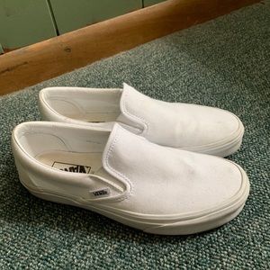 White slip on vans
